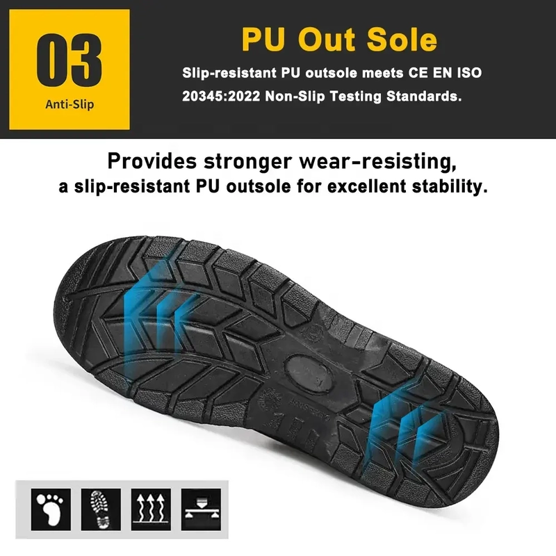 porcelana TM3496 Zapatos de seguridad de almacén antipinchazos con punta de acero de ante negro fabricante