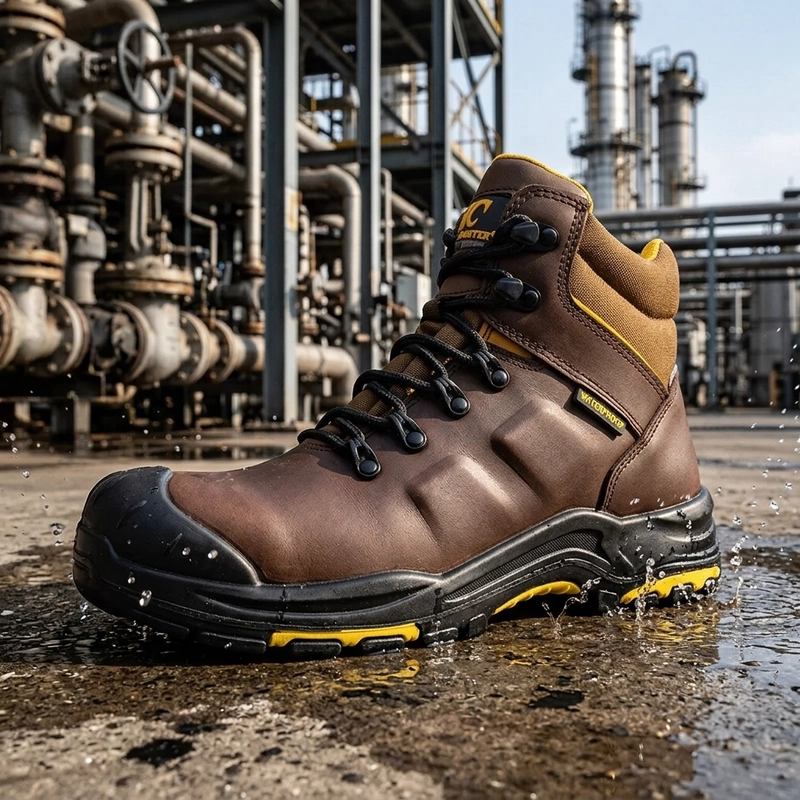 Chine Bottes de sécurité imperméables, antidérapantes, en cuir de haute qualité, avec bout en fibre de verre, Anti-perforation, TM105 fabricant