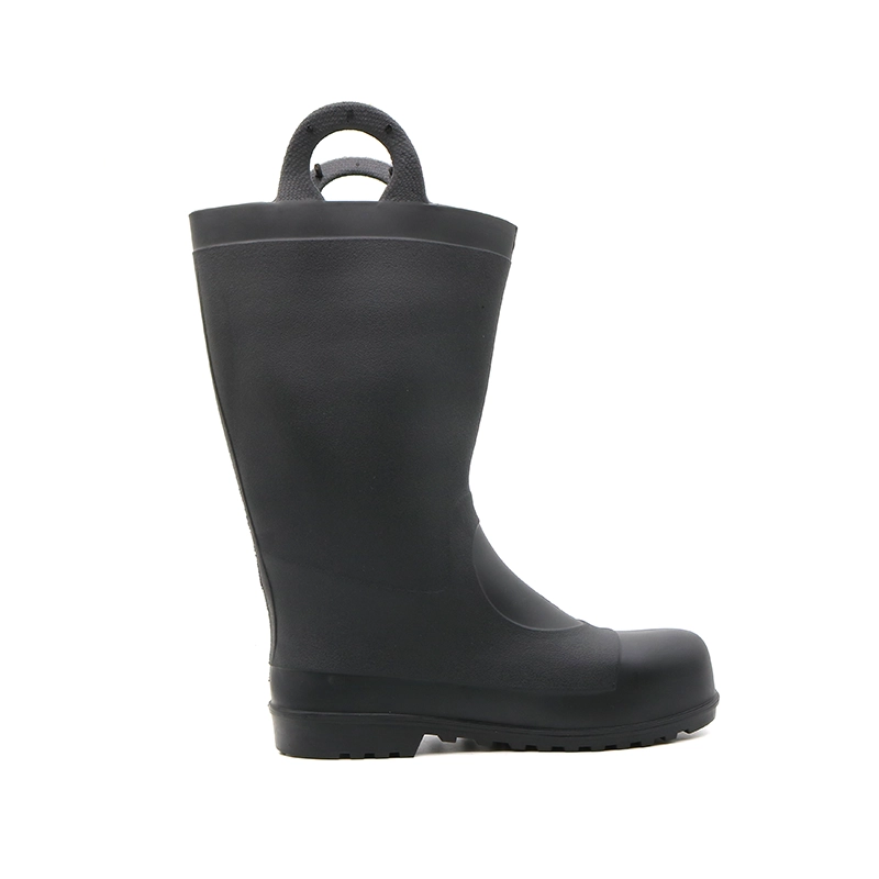 China 110 Ölrutschfeste, pannensichere PVC-Sicherheits-Regenstiefel mit Stahlkappe und Griffen Hersteller