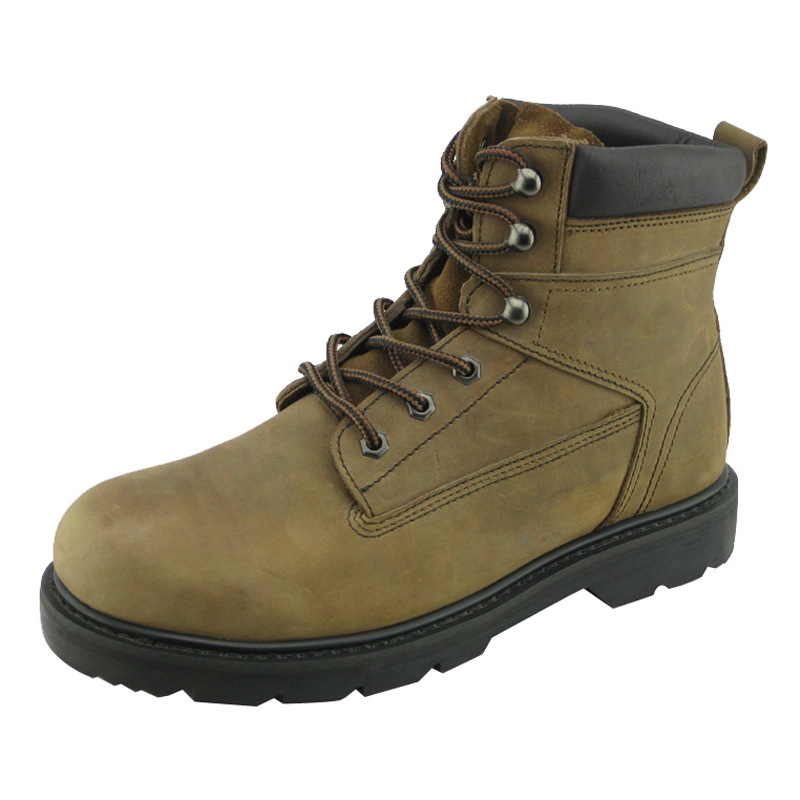 China Crazy horse leather goodyear safety boots shoes manufacturer