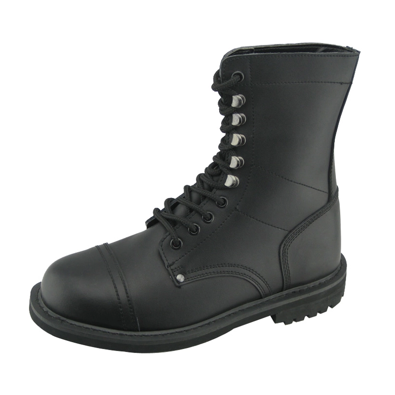 China Genuine leather rubber sole goodyear military army boots manufacturer