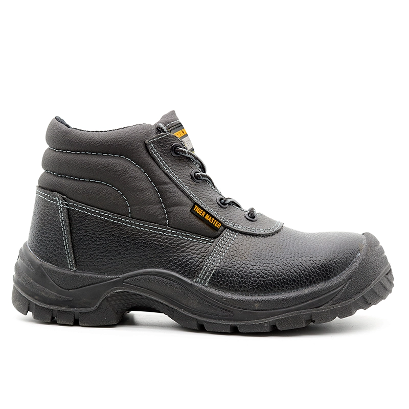 China TM032 Black leather anti slip PU out sole puncutre proof industrial safety shoes steel toe manufacturer