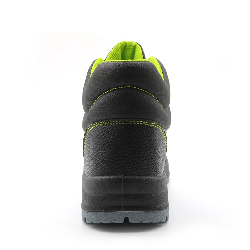 China TM052 Black leather non-slip pu sole anti puncture cheap price safety shoes steel toe manufacturer