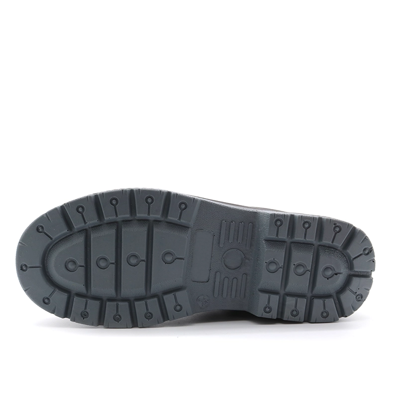 China TM052 Black leather non-slip pu sole anti puncture cheap price safety shoes steel toe manufacturer