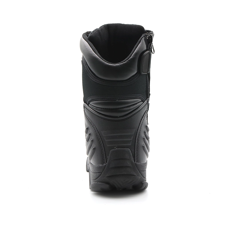 China TM123 Anti slip rubber sole black leather steel toe tactical military army shoes manufacturer