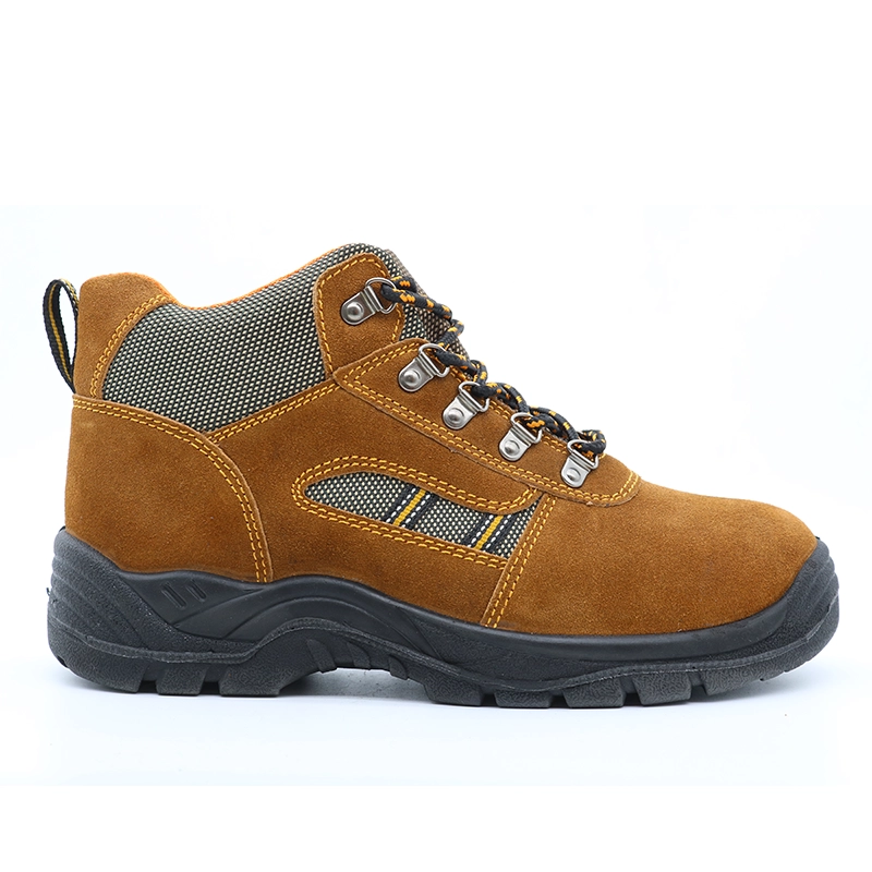 Cina TM207-1 Scarpe antinfortunistiche sportive antiscivolo in pelle scamosciata marrone scuro puntale in acciaio a taglio medio produttore