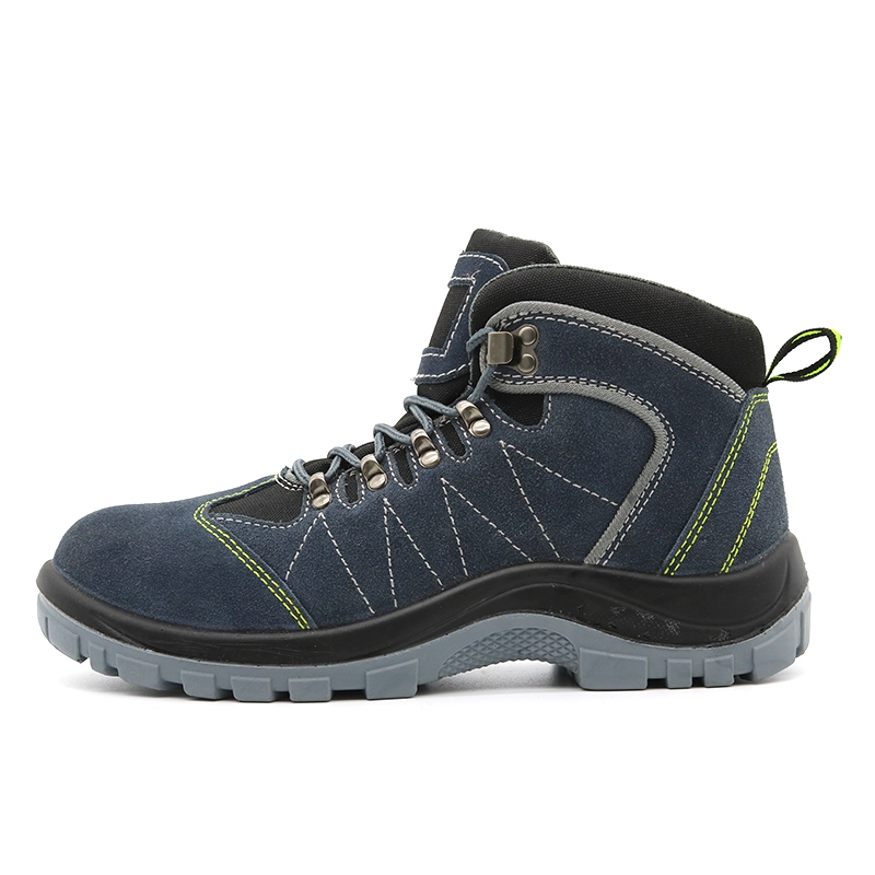 China TM235 Suede leather anti slip pu sole steel toe puncture proof cheap safety shoes manufacturer