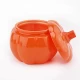 China Halloween Orange Pumpkin Shaped Jar for Candle Glass Candy Jar with Lid Pumpkin Glass Candle Jar manufacturer