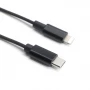 Chine Câble de charge rapide noir USB-C Type C mâle vers Lightning mâle 3A 1M personnalisé fabricant