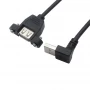 China Right Angle USB Type A Male to Panel Mount USB A Female Cable with Screws | Custom USB Extension Cable Manufacturer manufacturer