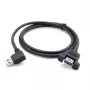 Chine Câble d'extension USB à angle droit de 3,0 AM à AF avec support de panneau à double vis | Fabricant d'OEM fabricant