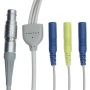 China 4-Pin Metal LEMO Male  to 2.0 mm Electrode Leads with Sheath — 1 to 3 Medical ECG/Patient-Monitor Cable (ISO13485 Manufacturer) manufacturer