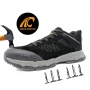 porcelana TM284L zapatos de trabajo impermeables con punta de fibra de vidrio de ante negro para evitar perforaciones fabricante