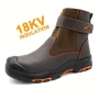 中国 TM3215 棕色玻璃纤维趾防刺穿18kv绝缘电焊安全鞋 制造商