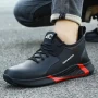 China TM3184 Sapatos de segurança da moda com biqueira de aço e couro de microfibra para uso industrial fabricante