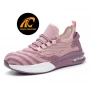 China TM3257 Air cushioned steel toe sport type safety shoes pink for women manufacturer