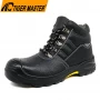 China TM112 Zwart stalen teen Anti-punctie olie-industrie veiligheid laarzen pu rubber zool fabrikant