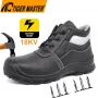 China TM059-1 CE & ASTM Electrical 18kv Insulation Fiberglass Toe Safety Shoes Black Leather manufacturer