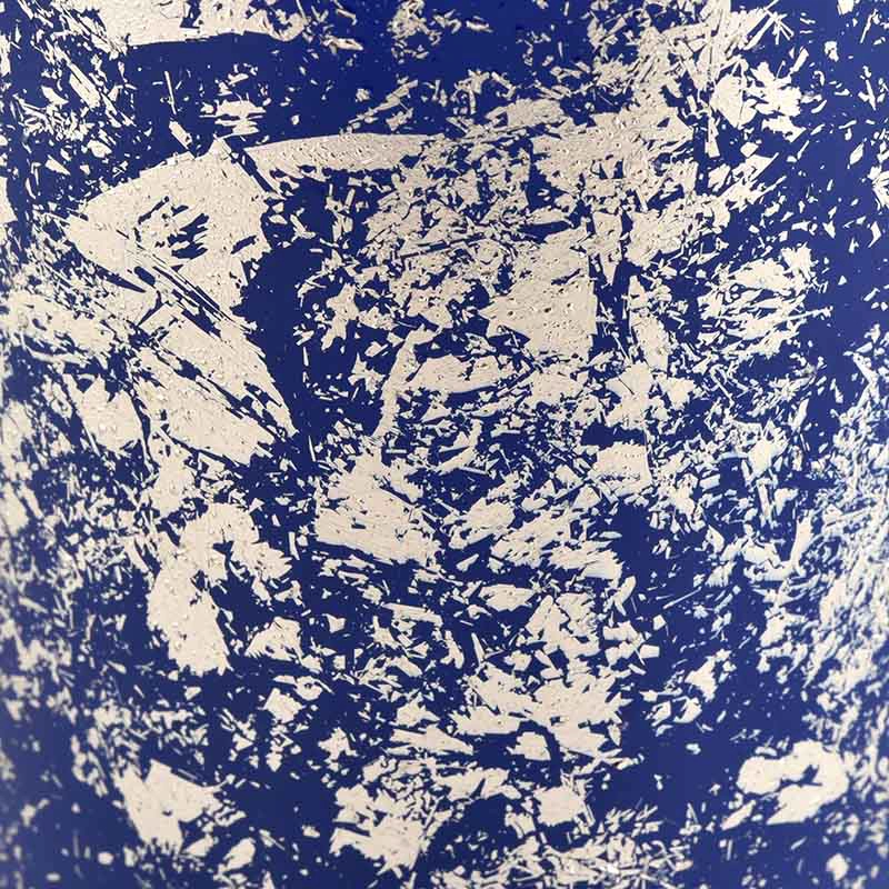 Customization white printing dust with blue glass vessels for candles supplier Customization white printing dust with blue glass vessels for candles supplier