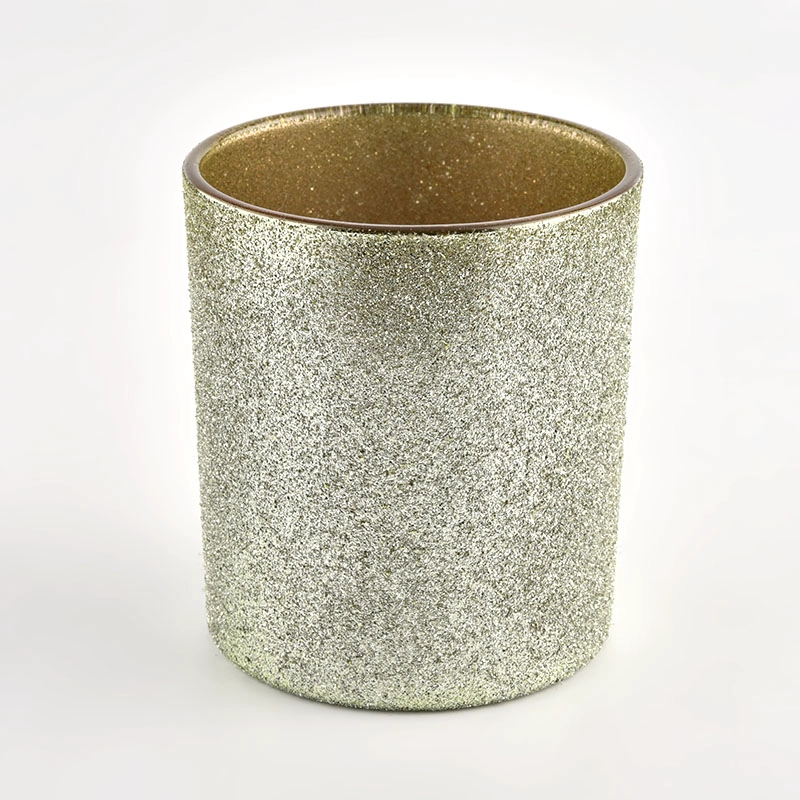 High Quality Glass Candle Jars golden sand surface Candle Containers High Quality Glass Candle Jars golden sand surface Candle Containers
