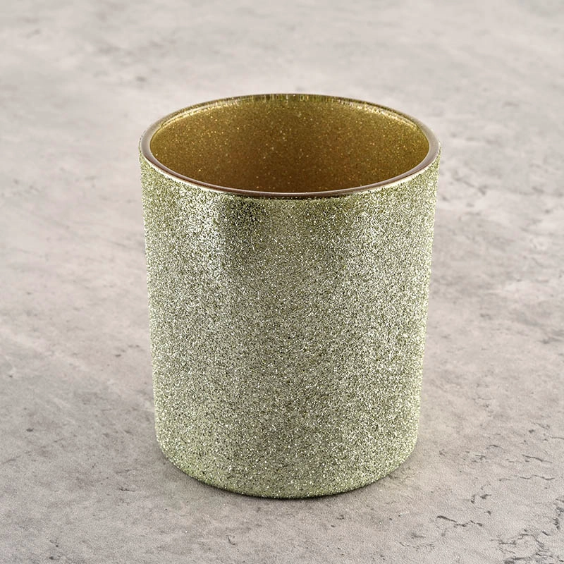 High Quality Glass Candle Jars golden sand surface Candle Containers High Quality Glass Candle Jars golden sand surface Candle Containers