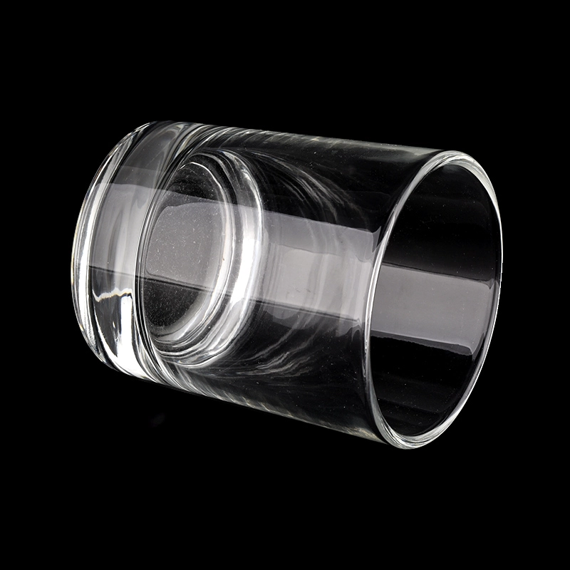 Hot sale 8oz cylinder clear glass candle jar wholesale