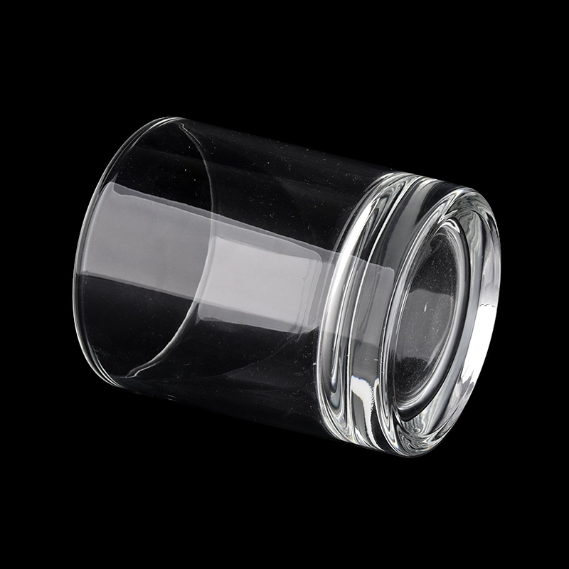 Hot sale 8oz cylinder clear glass candle jar wholesale