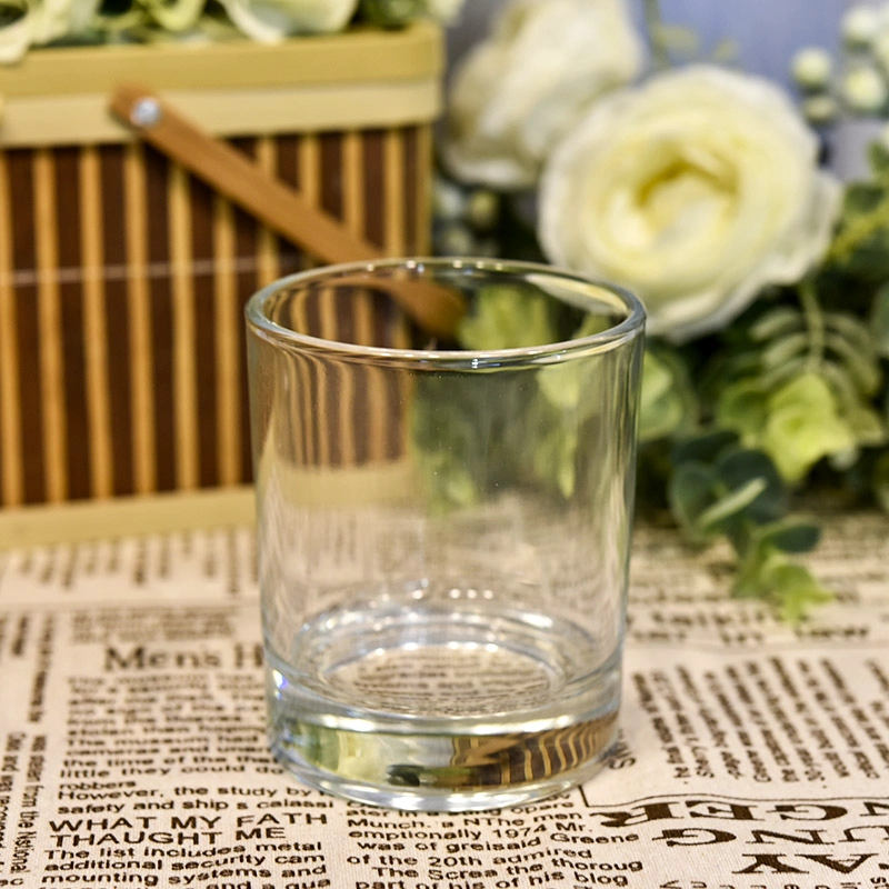 Hot sale 8oz cylinder clear glass candle jar wholesale