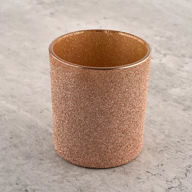 Custom 8oz Luxury Empty Sanding Copper Glass Jars Candle Vessels Custom 8oz Luxury Empty Sanding Copper Glass Jars Candle Vessels