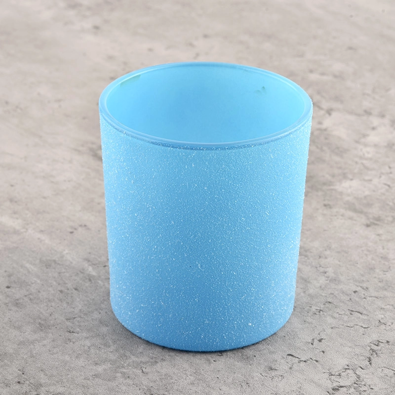 Wholesale Custom Blue Luxury Empty Glass Candle Container