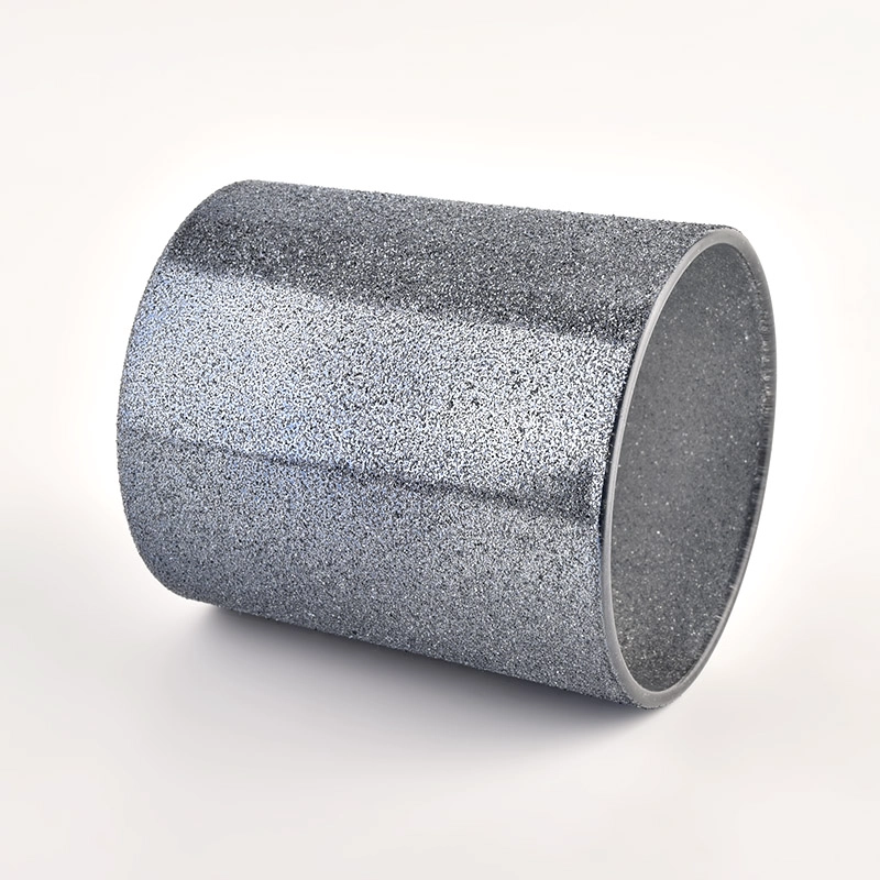 Wholesale custom smoky gray frosted glass candle jars in bulk candle vessels