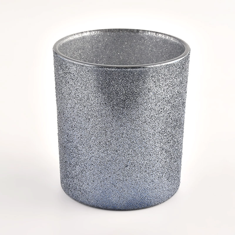 Wholesale custom smoky gray frosted glass candle jars in bulk candle vessels