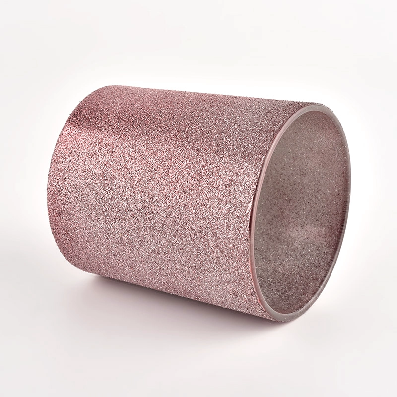 Custom Logo Luxury Pink Empty Frosted Glass Candle Jars