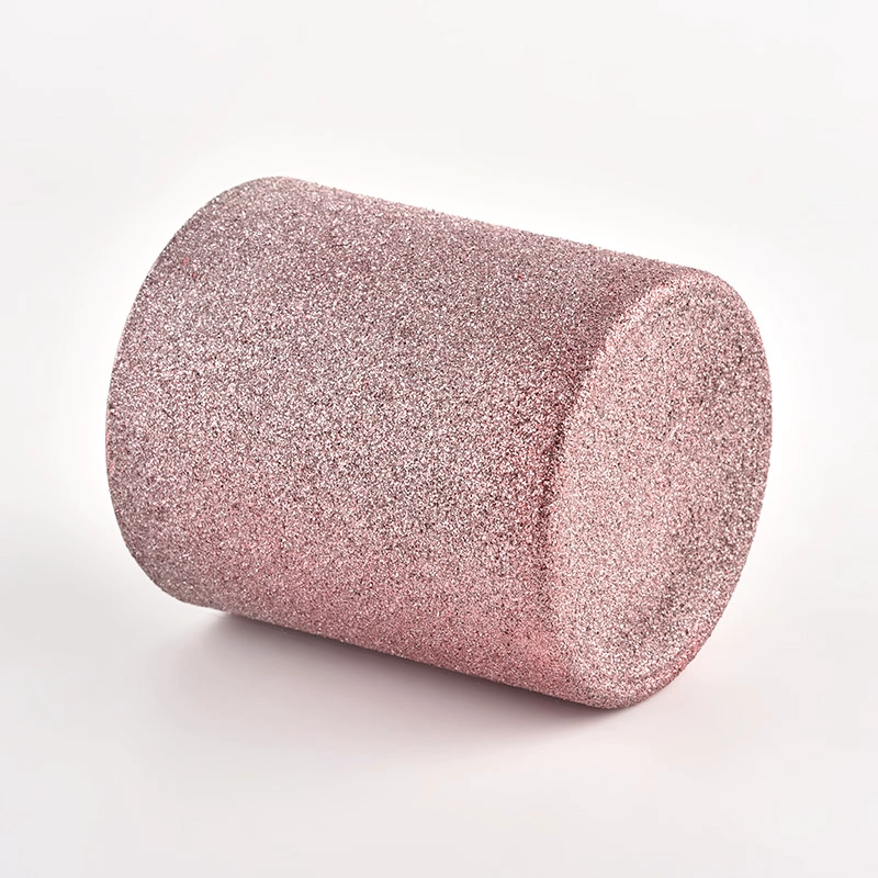 Custom Logo Luxury Pink Empty Frosted Glass Candle Jars