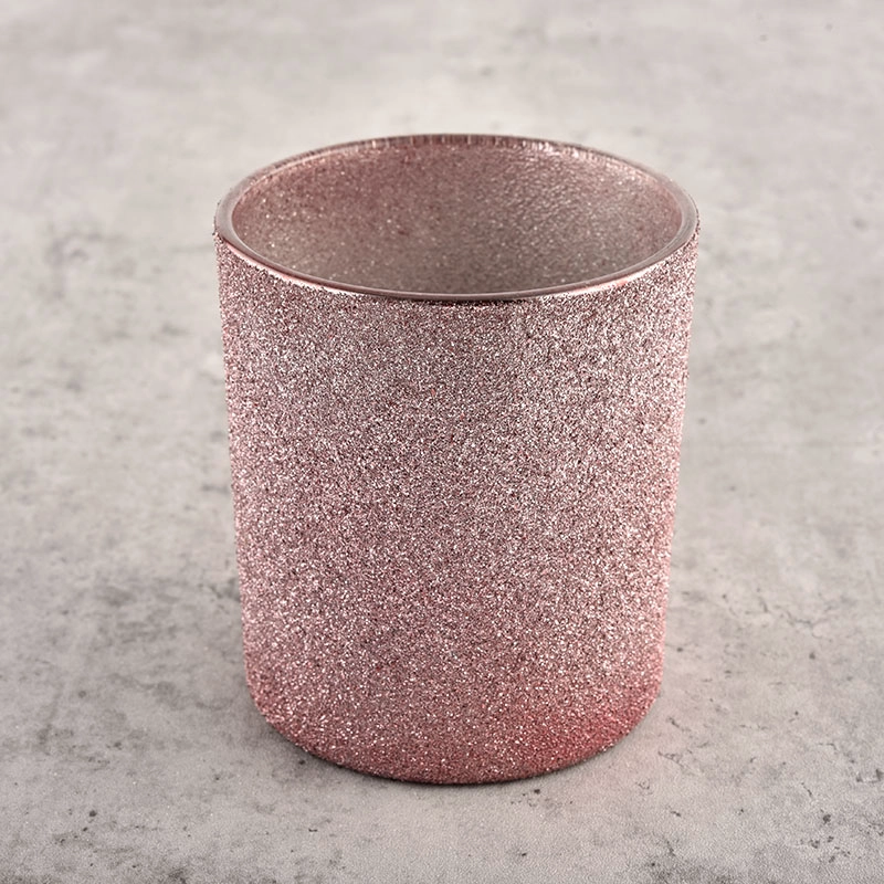 Custom Logo Luxury Pink Empty Frosted Glass Candle Jars