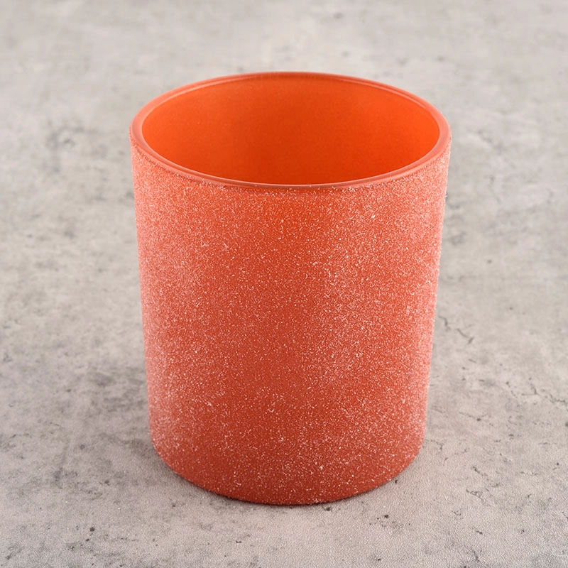 Wholesale Unique Round Bottom Luxury Orange Frosted Glass Candle Jars Wholesale Unique Round Bottom Luxury Orange Frosted Glass Candle Jars