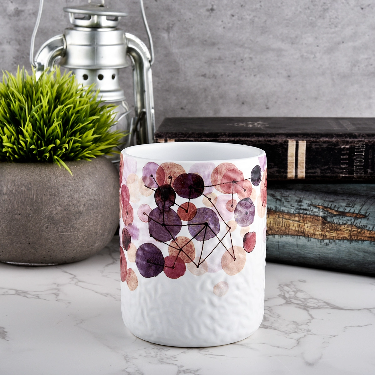 Applique printing empty ceramic candle jars for candle making