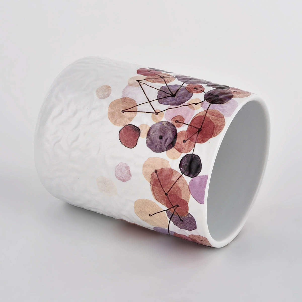 Applique printing empty ceramic candle jars for candle making