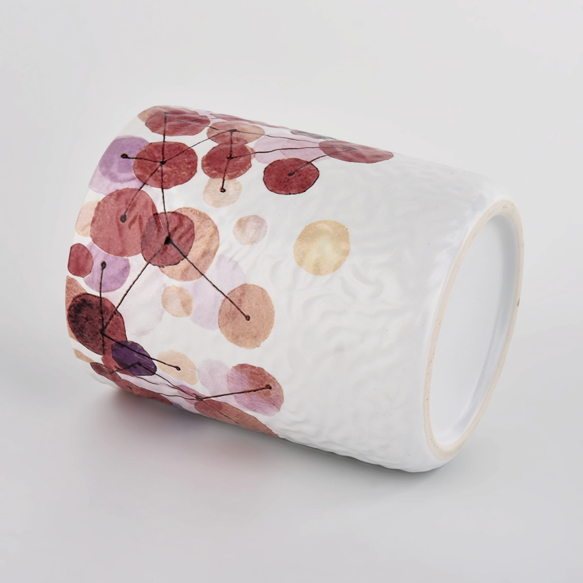 Applique printing empty ceramic candle jars for candle making