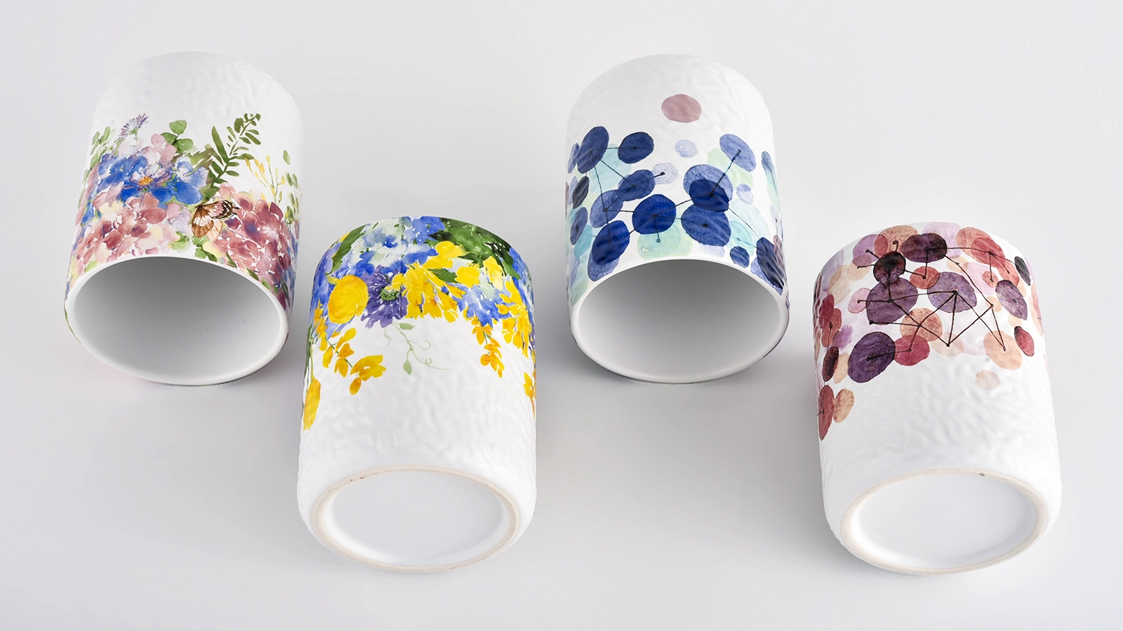 Applique printing empty ceramic candle jars for candle making