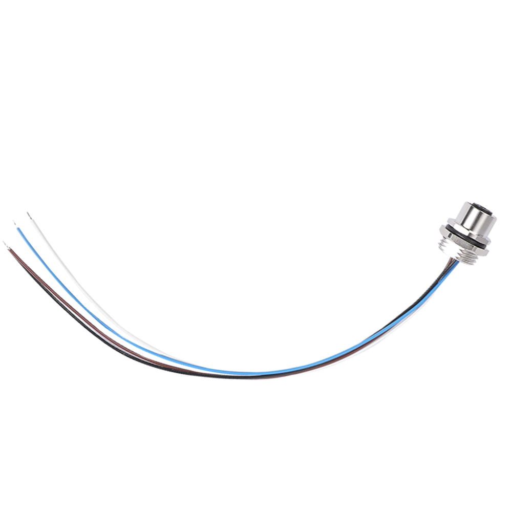 Embases femelles M12 3 broches pour montage sur panneau