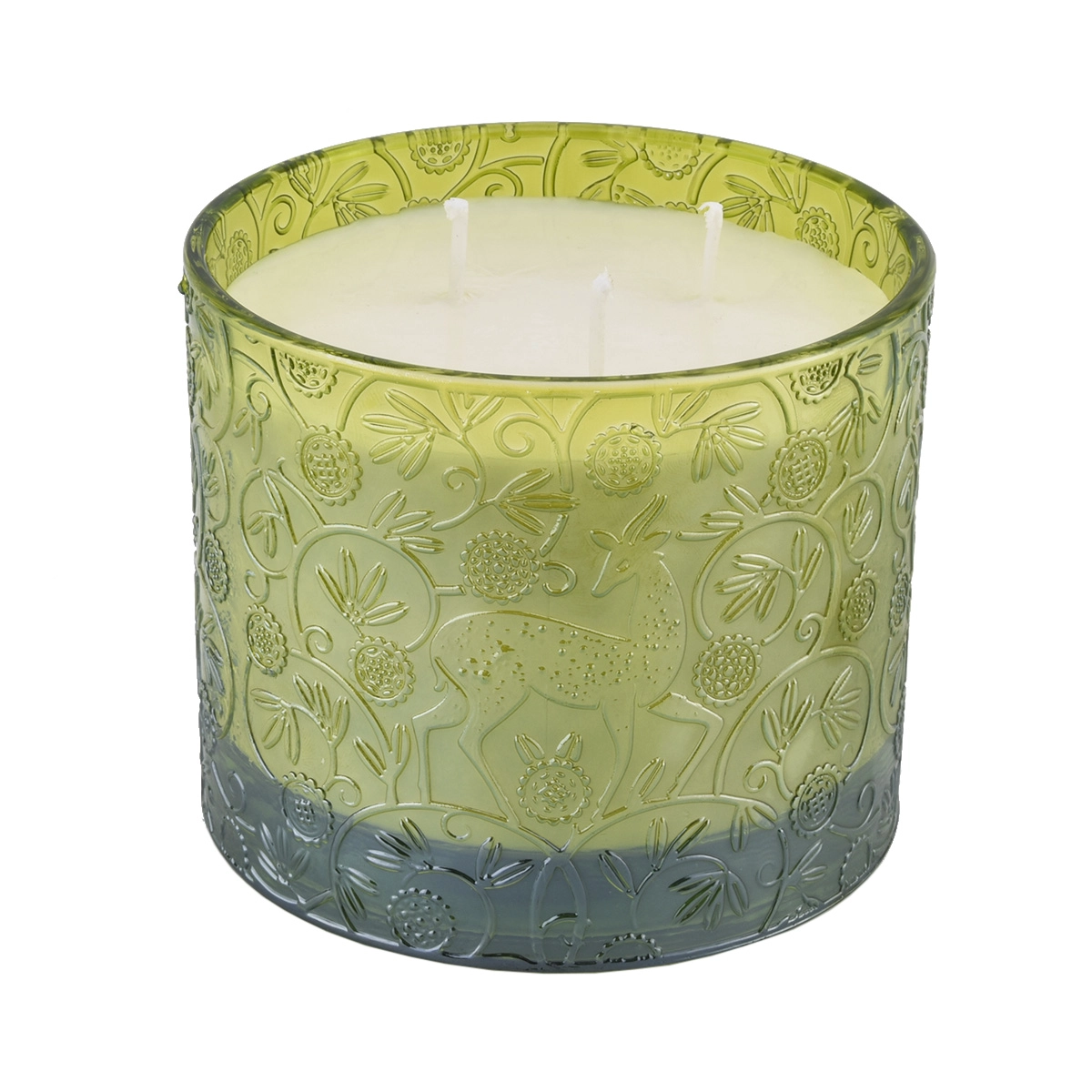 Wholesale black glass candle jars deer pattern candle jars for candle making
