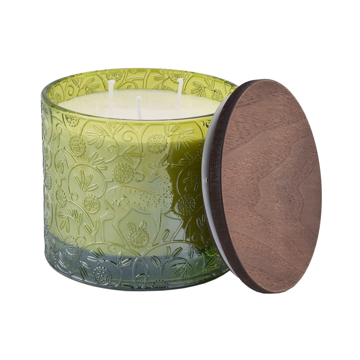 Unique deer gradual change pattern luxury empty glass candle jars