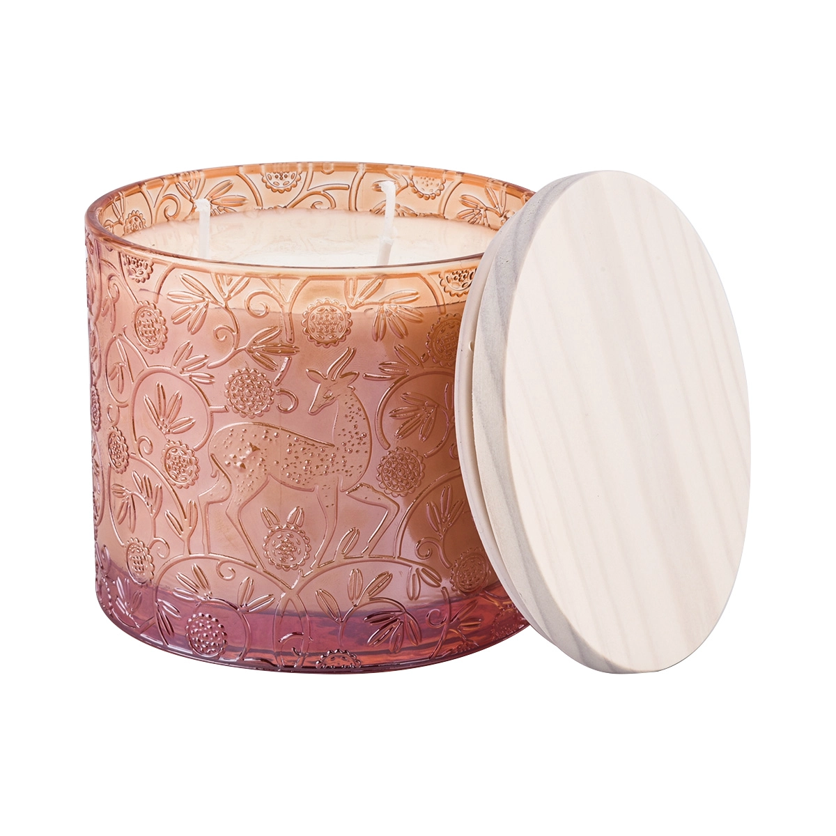 Unique deer gradual change pattern luxury empty glass candle jars