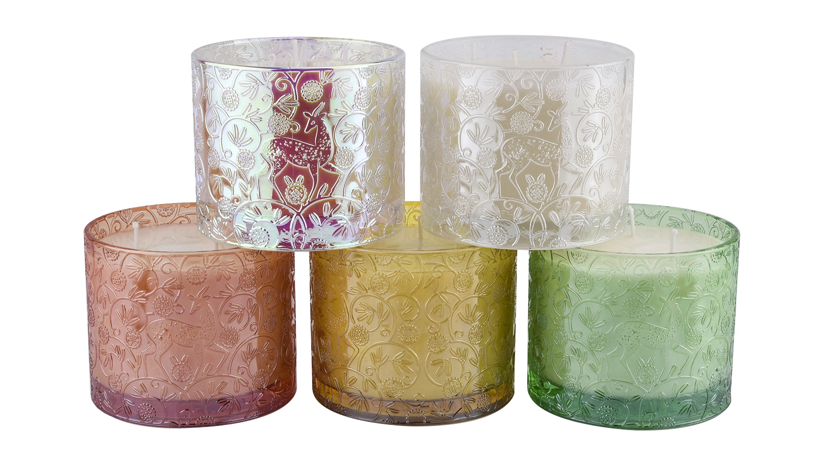 Unique deer gradual change pattern luxury empty glass candle jars Unique deer gradual change pattern luxury empty glass candle jars