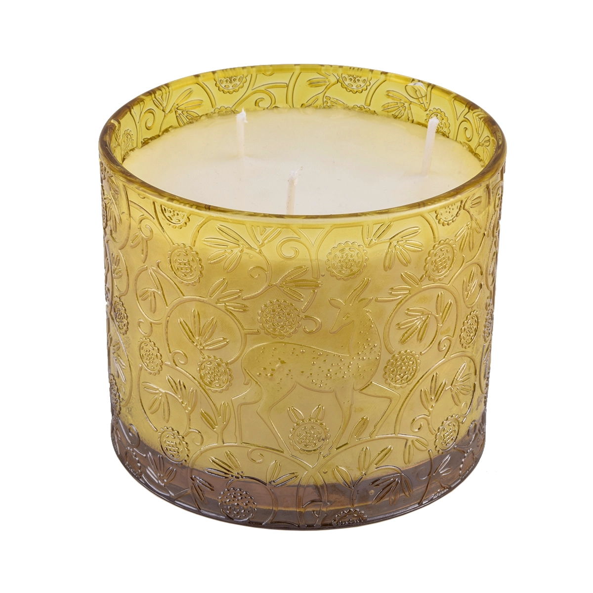 Wholesale reds deer pattern glass candle jars with lids