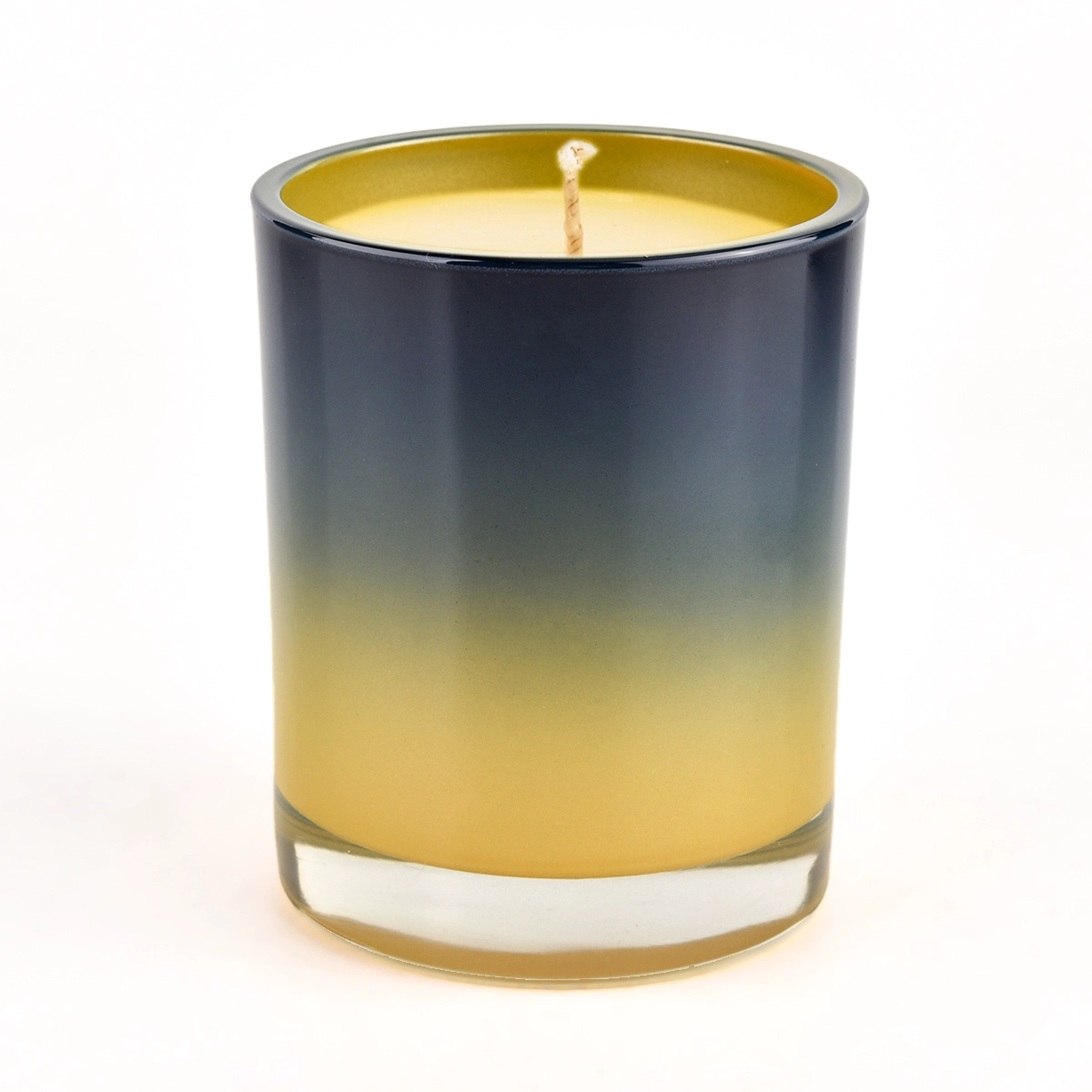 Luxury purple gradient pink glass candle jar inside spray color home decor