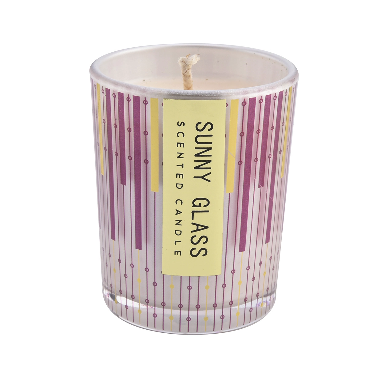 Simple rose piano with uu paper glass pattern glass candle jar