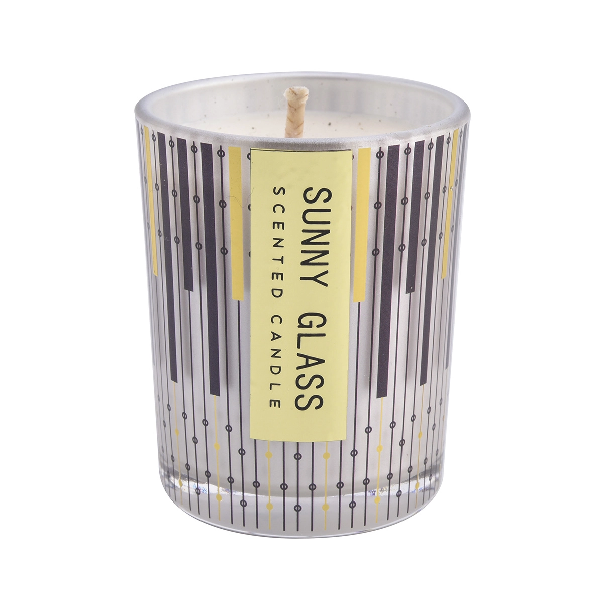 Simple rose piano with uu paper glass pattern glass candle jar