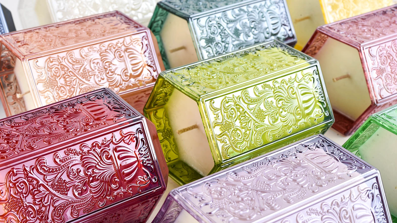 Baroque style glass candle jars wholesale